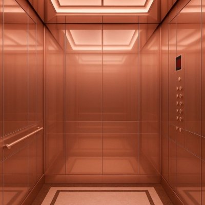 ROSE GOLD ELEVATOR CABIN