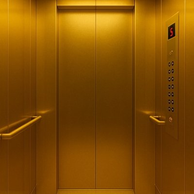 GOLDEN ELEVATOR CABIN